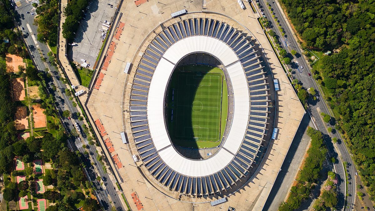 estádio em Belo Horizonte, Minas Gerais, Brasil